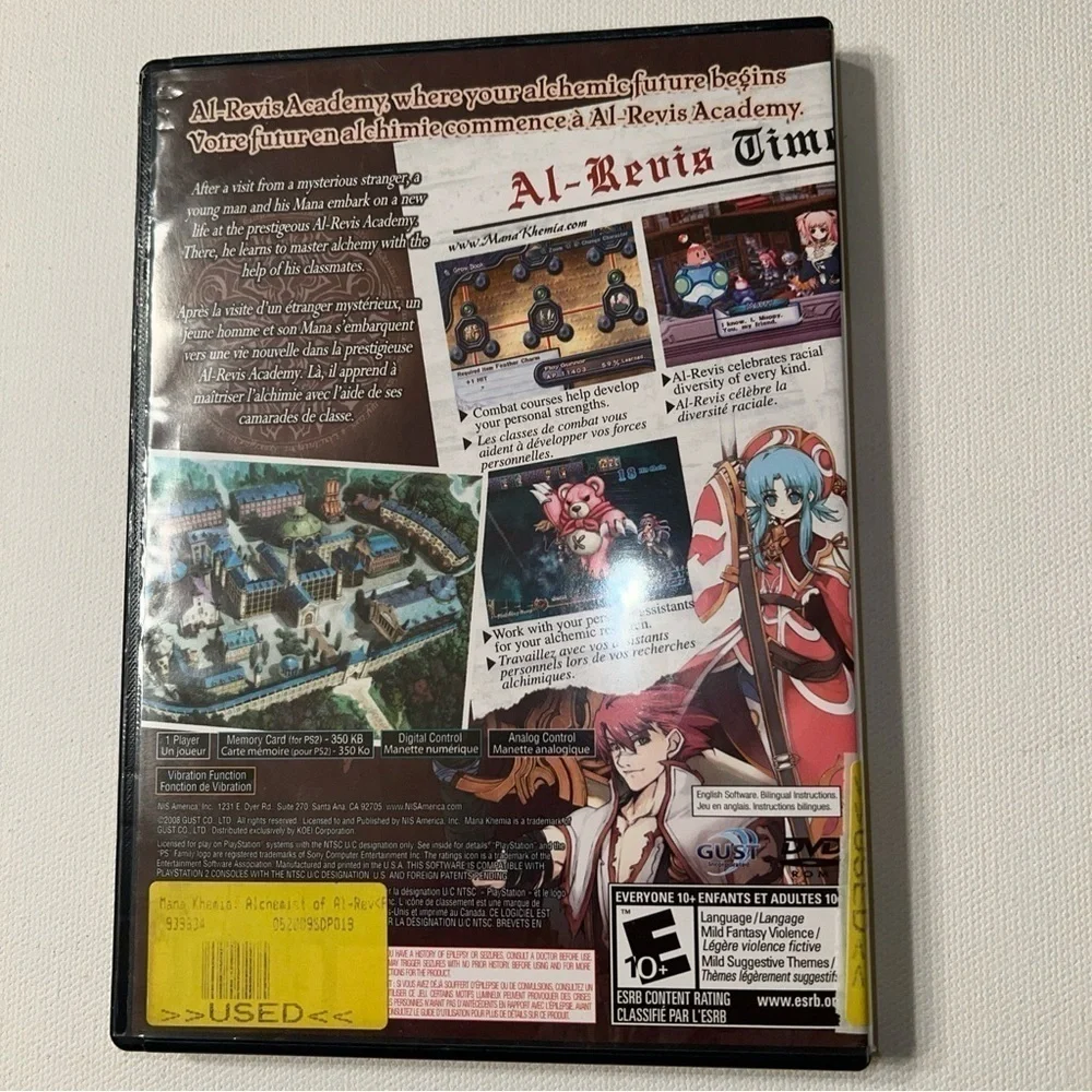 EUC Mana Khemia: Alchemists of Al-Revis (Sony PlayStation 2, 2008) 🔥🔥🔥
